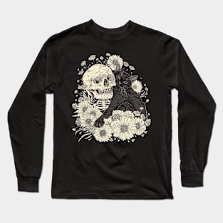 Cat Skull Symbolism Long Sleeve T-Shirt